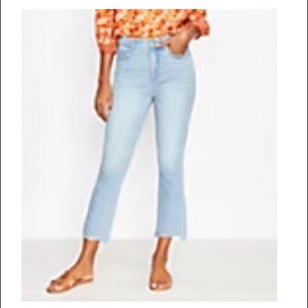 High Waisted Crop Flare Jeans